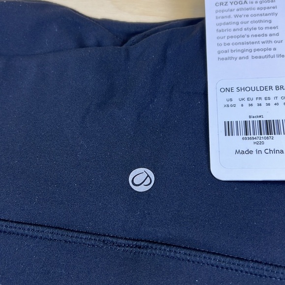 CRZ YOGA Women's One Shoulder Sports Bra One Strap Workout Yoga Bra Size XS - Picture 10 of 13